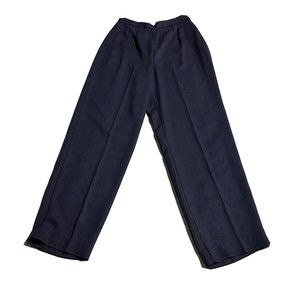 Leslie Fay Women's Dress Pants High Waist Size 8  Navy Blue Straight